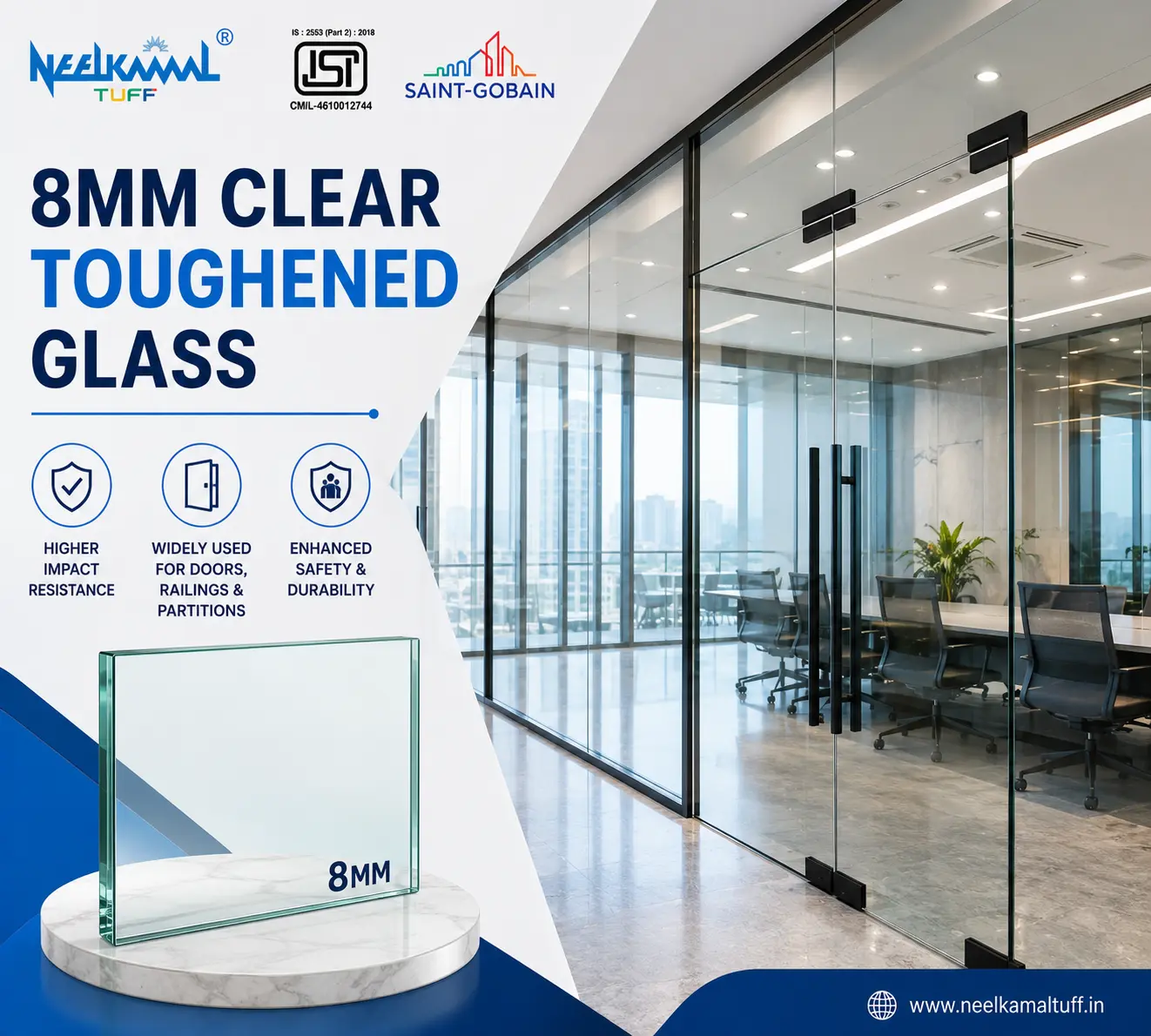 8MM TOUGHENED GLASS