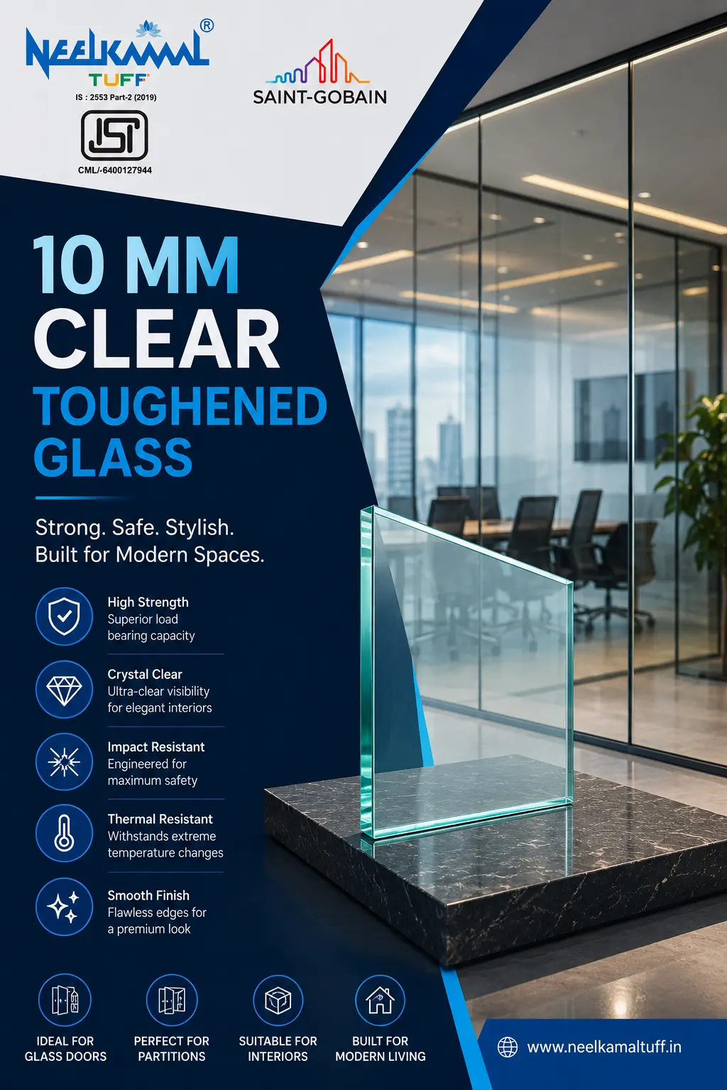 10MM TOUGHENED GLASS