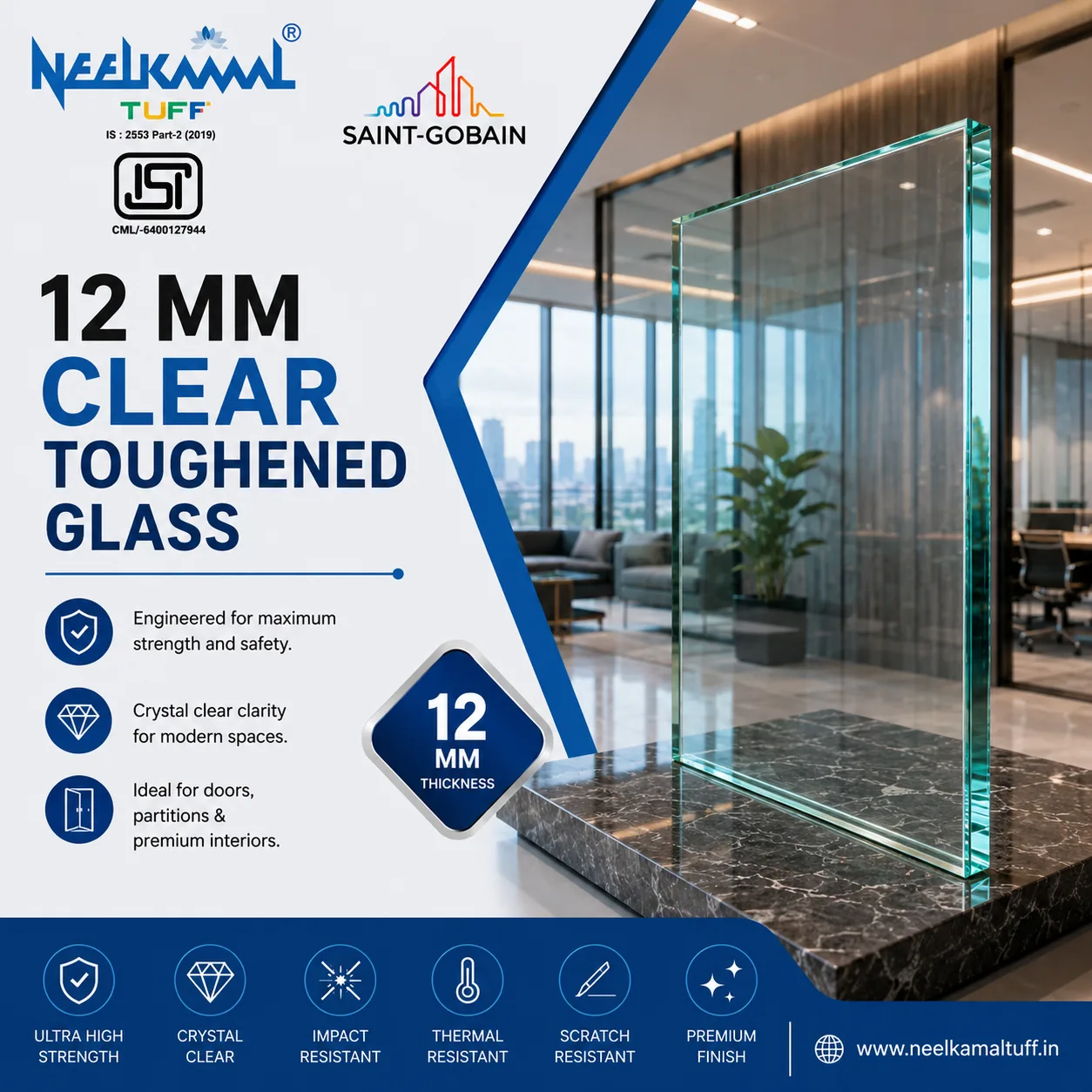 12MM TOUGHENED GLASS
