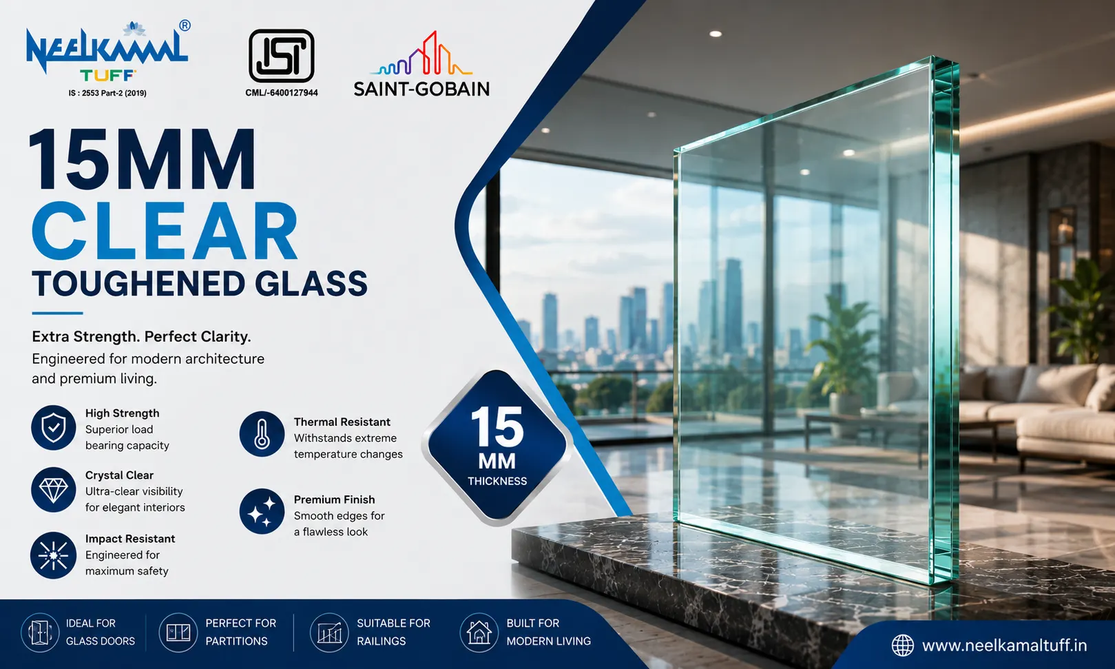 15MM TOUGHENED GLASS