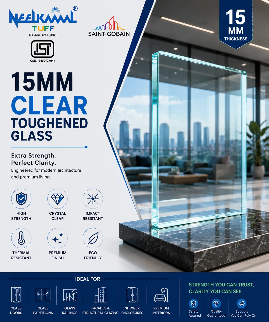 15MM TOUGHENED GLASS