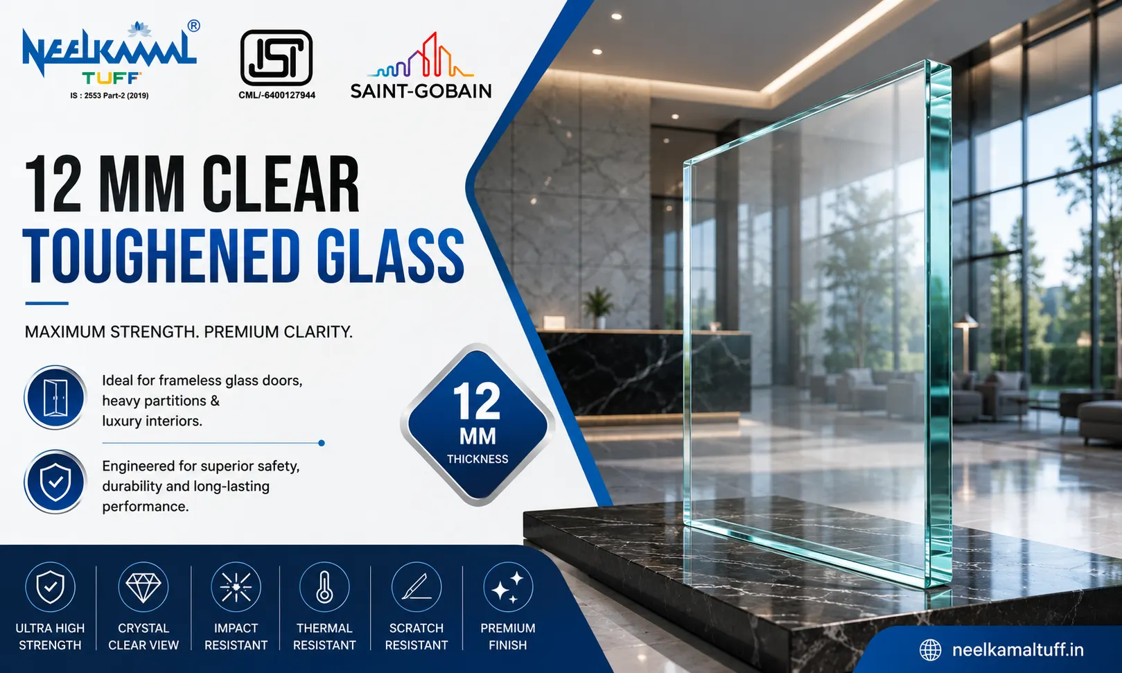 12MM TOUGHENED GLASS